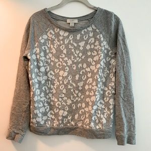 LOFT grey animal print sweater